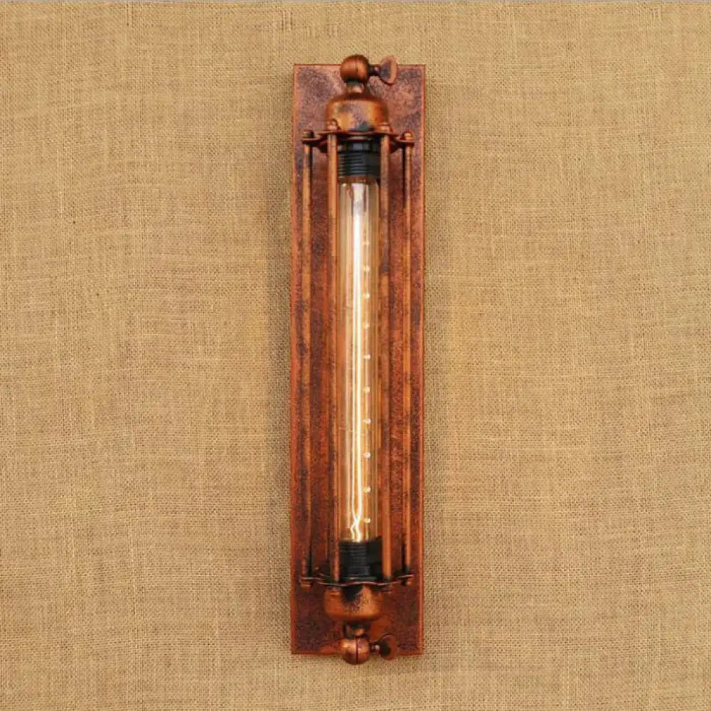 Applique Murale Rustique Noire Vintage avec Ampoule à Filament Edison