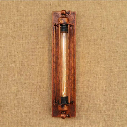 Applique Murale Rustique Noire Vintage avec Ampoule à Filament Edison