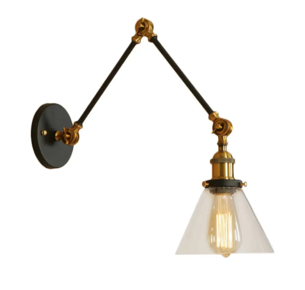 Applique Murale Vintage Verre Clair, Laiton ou Chrome