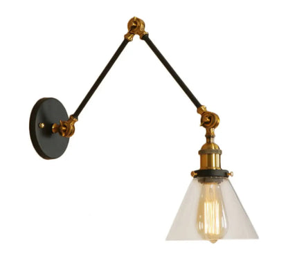 Applique Murale Vintage Verre Clair, Laiton ou Chrome