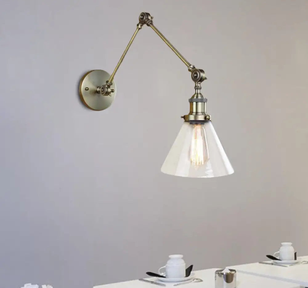 Applique Murale Vintage Verre Clair, Laiton ou Chrome