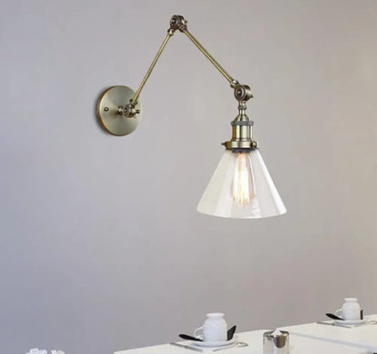 Applique Murale Vintage Verre Clair, Laiton ou Chrome