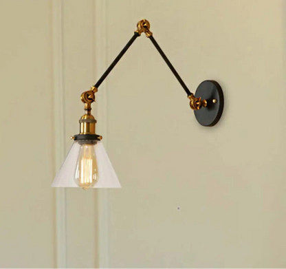 Applique Murale Vintage Verre Clair, Laiton ou Chrome