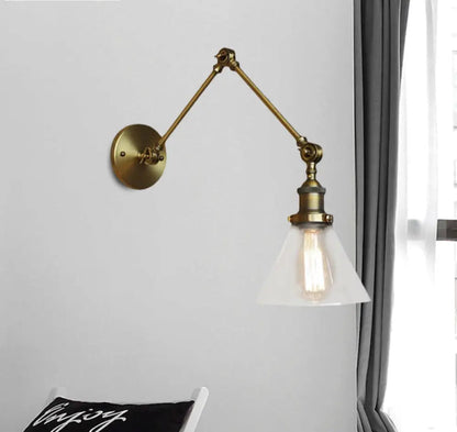 Applique Murale Vintage Verre Clair, Laiton ou Chrome