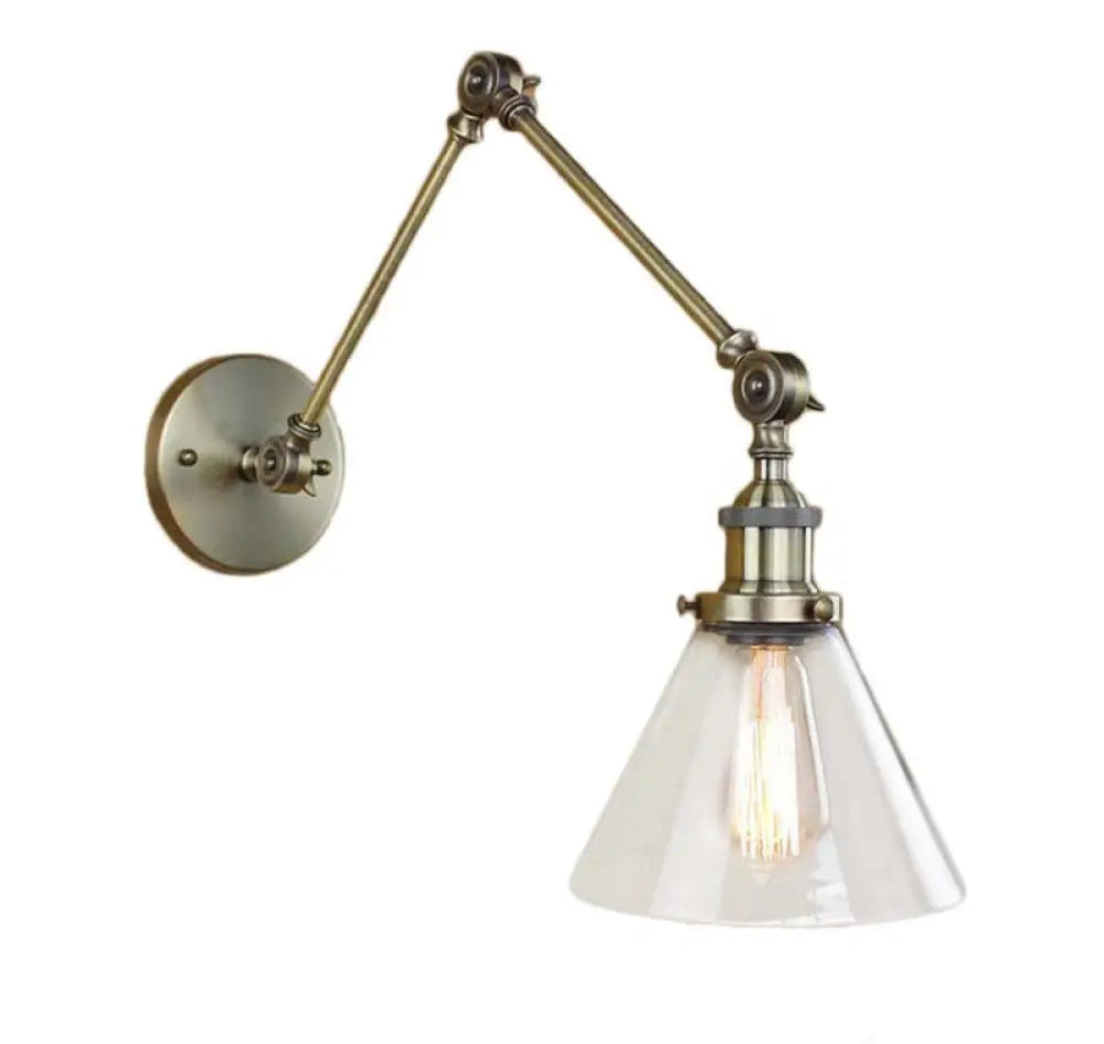 Applique Murale Vintage Verre Clair, Laiton ou Chrome