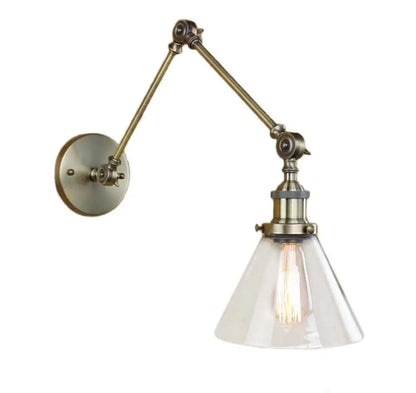 Applique Murale Vintage Verre Clair, Laiton ou Chrome