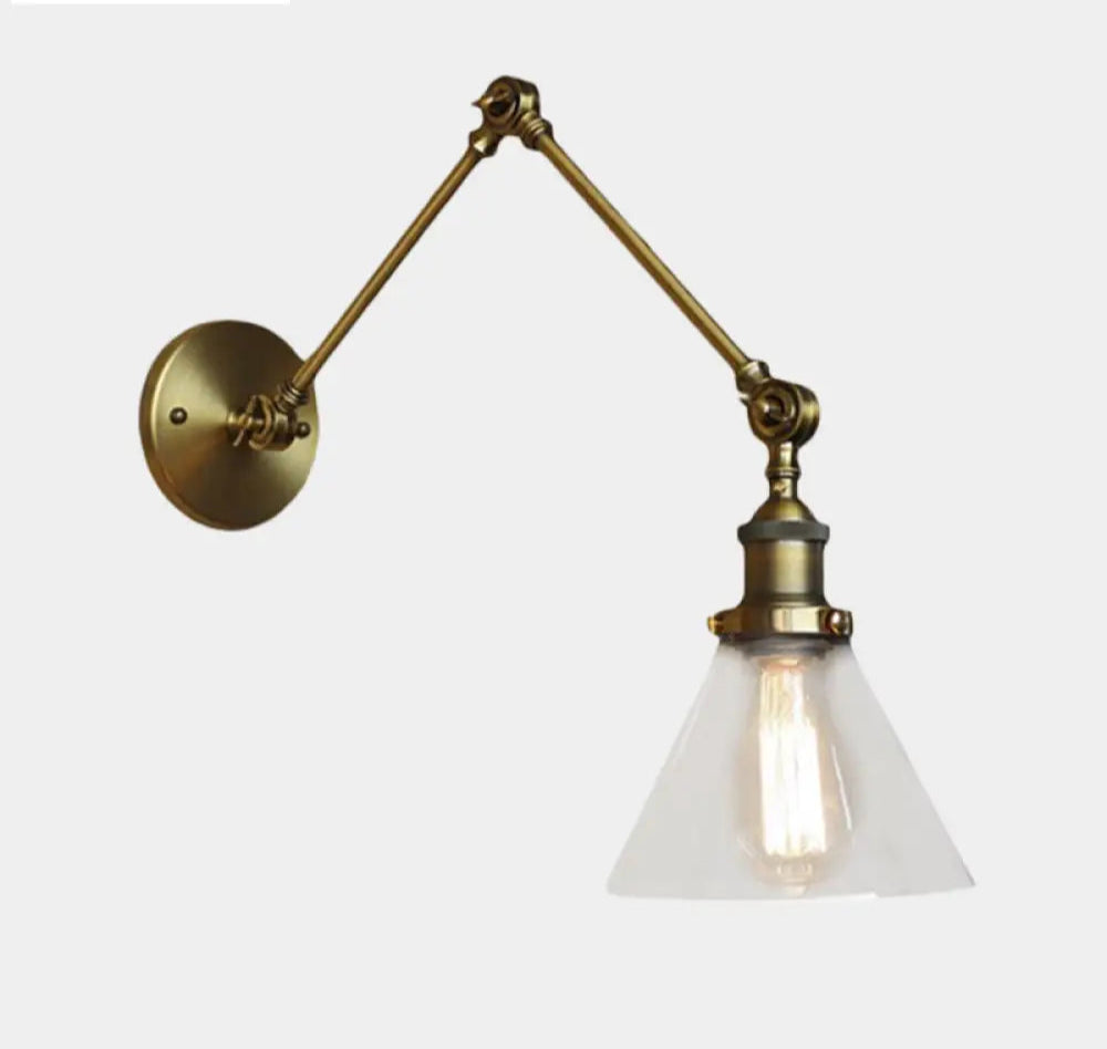 Applique Murale Vintage Verre Clair, Laiton ou Chrome