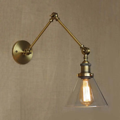 Applique Murale Vintage Verre Clair, Laiton ou Chrome