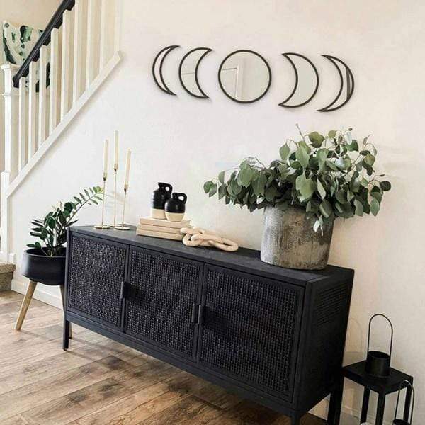 Ensemble de miroirs muraux phases lunaires en bois – Pour une touche mystique et bohème