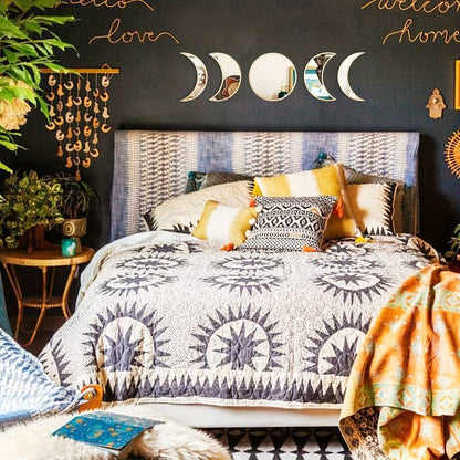 Ensemble de miroirs muraux phases lunaires en bois – Pour une touche mystique et bohème