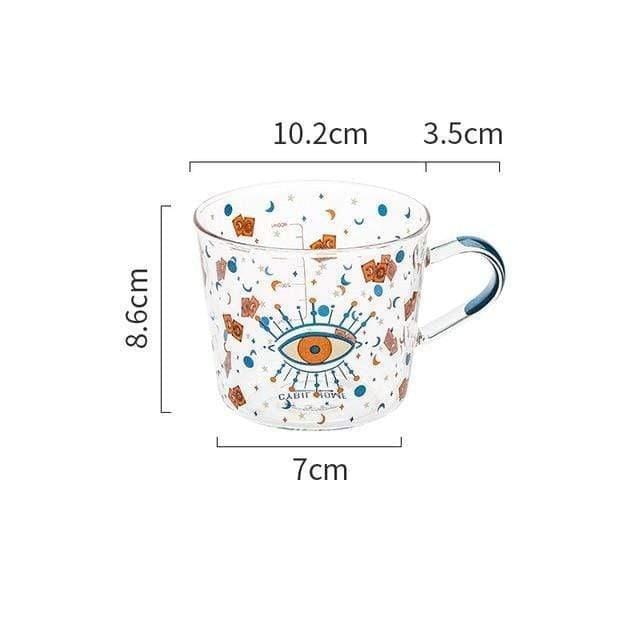 Tasse en Verre Soleil & Œil Protecteur