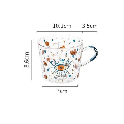 Tasse en Verre Soleil & Œil Protecteur