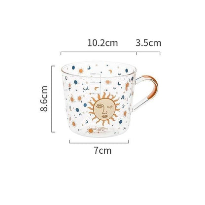 Tasse en Verre Soleil & Œil Protecteur