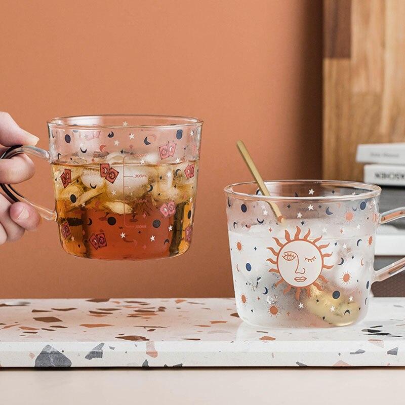 Tasse en Verre Soleil & Œil Protecteur