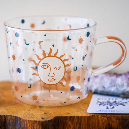 Tasse en Verre Soleil & Œil Protecteur