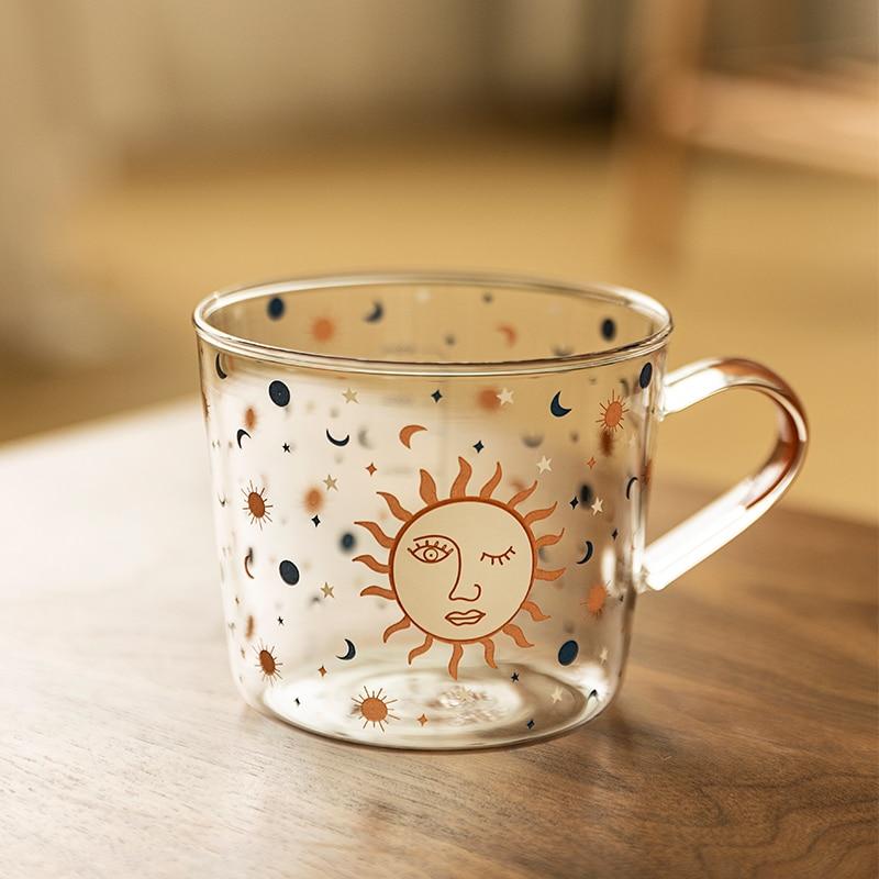 Tasse en Verre Soleil & Œil Protecteur