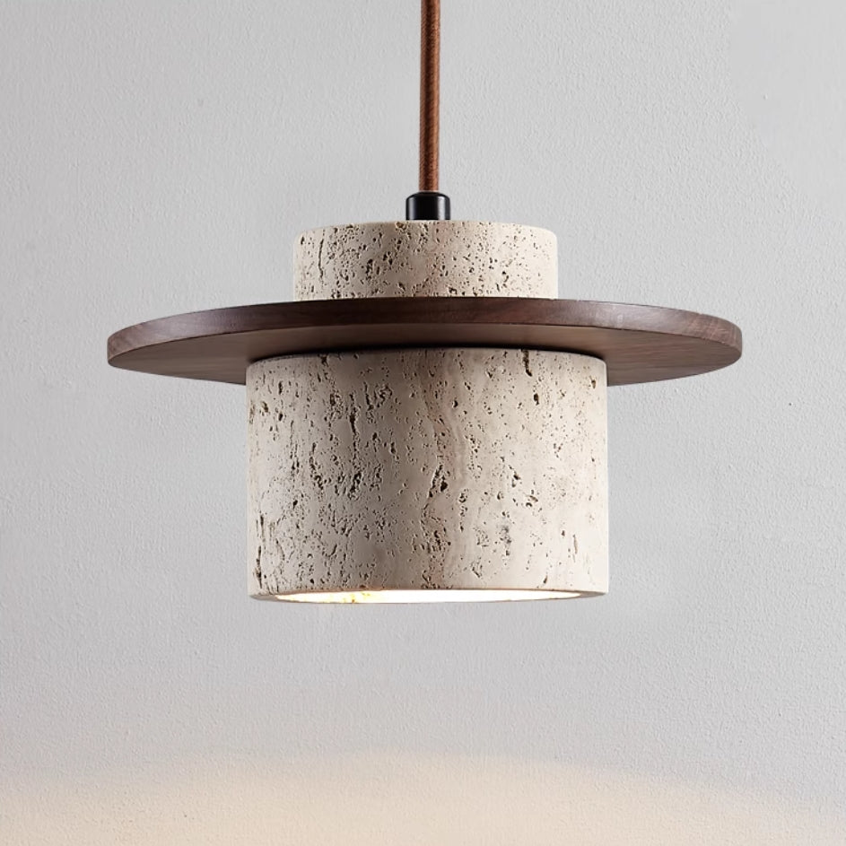 Suspension Travertine | Éclairage Élégant en Pierre Naturelle